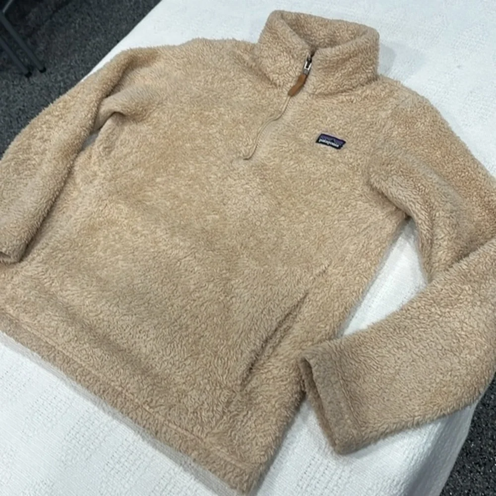 Patagonia kids XL size 14 Kids' Los Gatos 1/4-Zip Fleece Creamy, beige‎ color